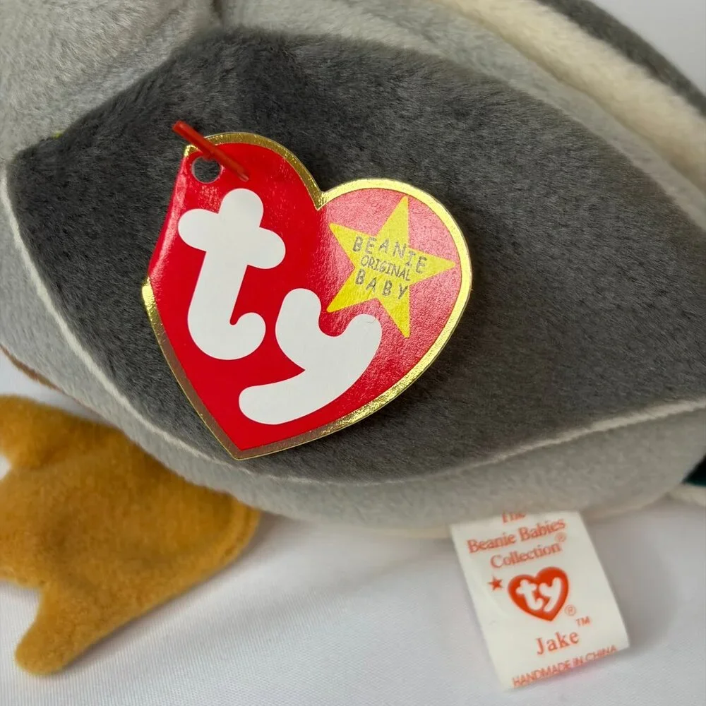 Ty Beanie Baby Jake Mallard Duck Plush w/ Tag Vintage 1997 Beanie Babies